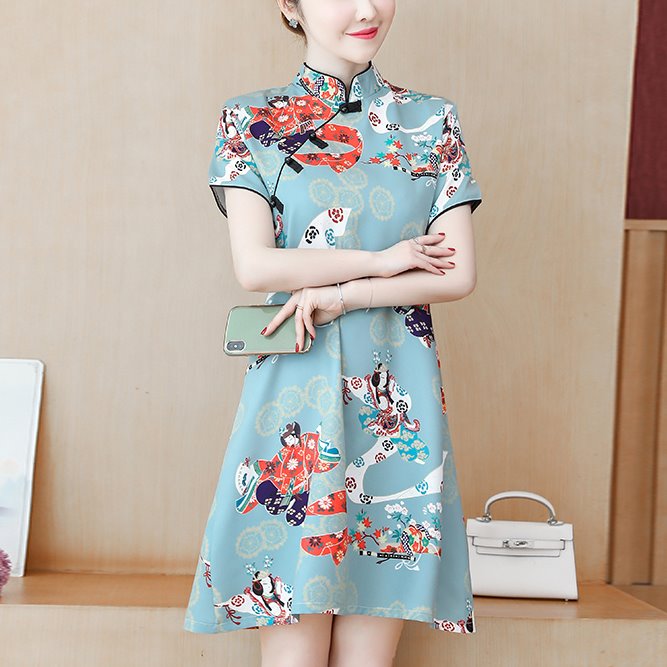 japanese short dress Alie Street Pippa Shift Dress Short Japanese Garden
