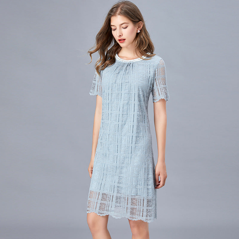 Plus Size Chanel-esque Blue Lace Dress – Pluspreorder