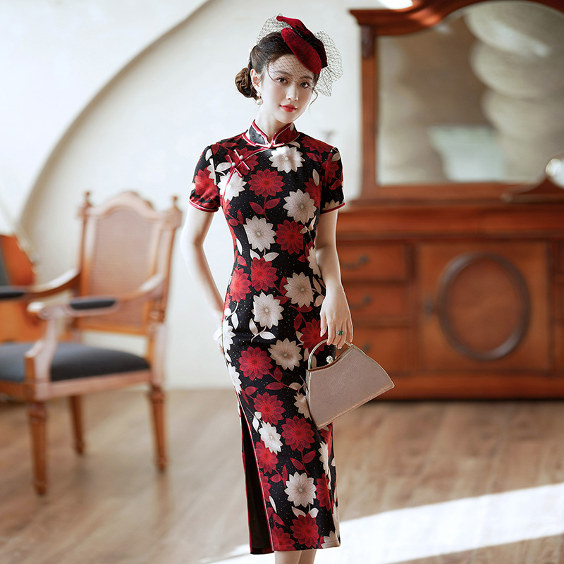 Stretchy sales floral dress