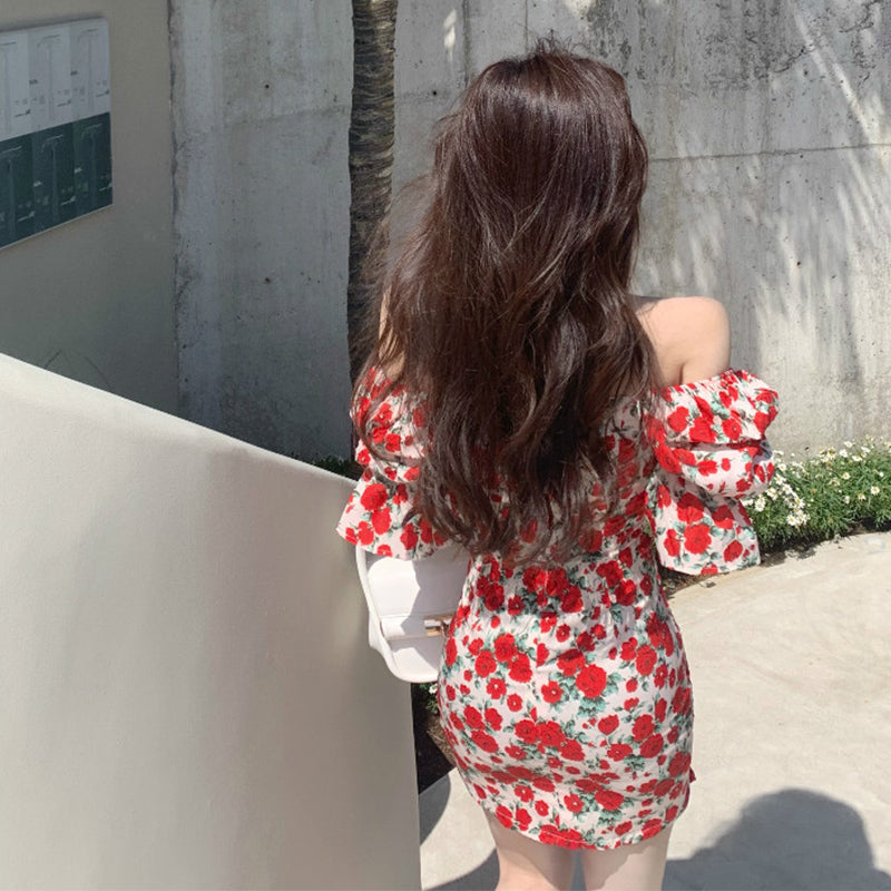 Plus Size Korean Roses Scrunch Bodycon Dress – Pluspreorder
