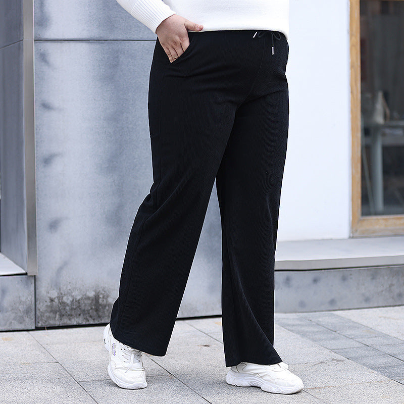 Plus Size Corduroy Wide Leg Pants (EXTRA BIG SIZE) – Pluspreorder