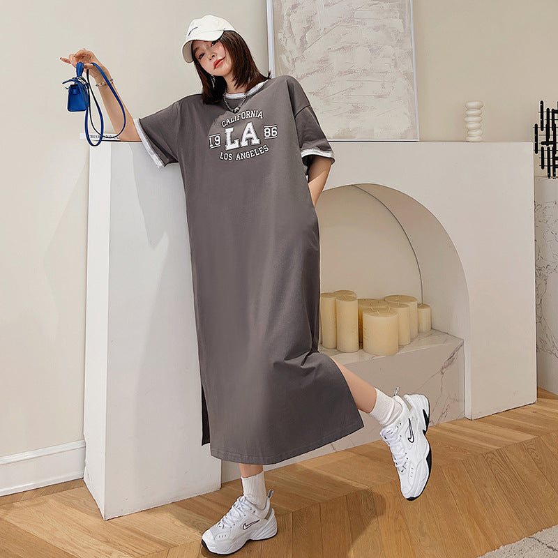 plus size midi t shirt dress Plus Size Korean LA Midi T Shirt Dress – Pluspreorder