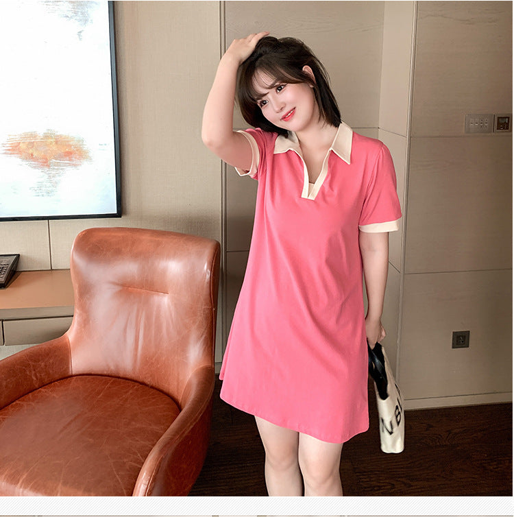 Plus Size Polo T Shirt Dress (EXTRA BIG SIZE) – Pluspreorder
