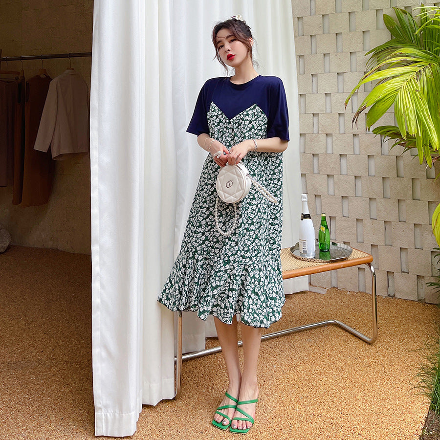 Plus Size Korean Floral Mermaid Loose Dress – Pluspreorder