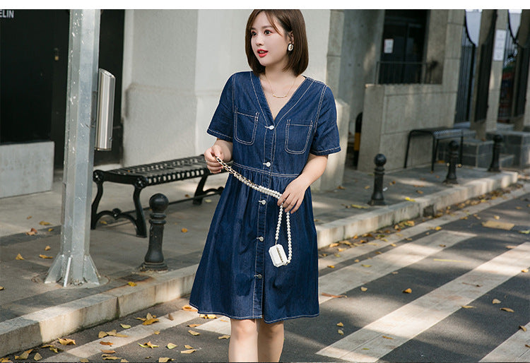 Plus Size Babydoll Denim Dress Pluspreorder Plus Size Babydoll Denim Dress Pluspreorder