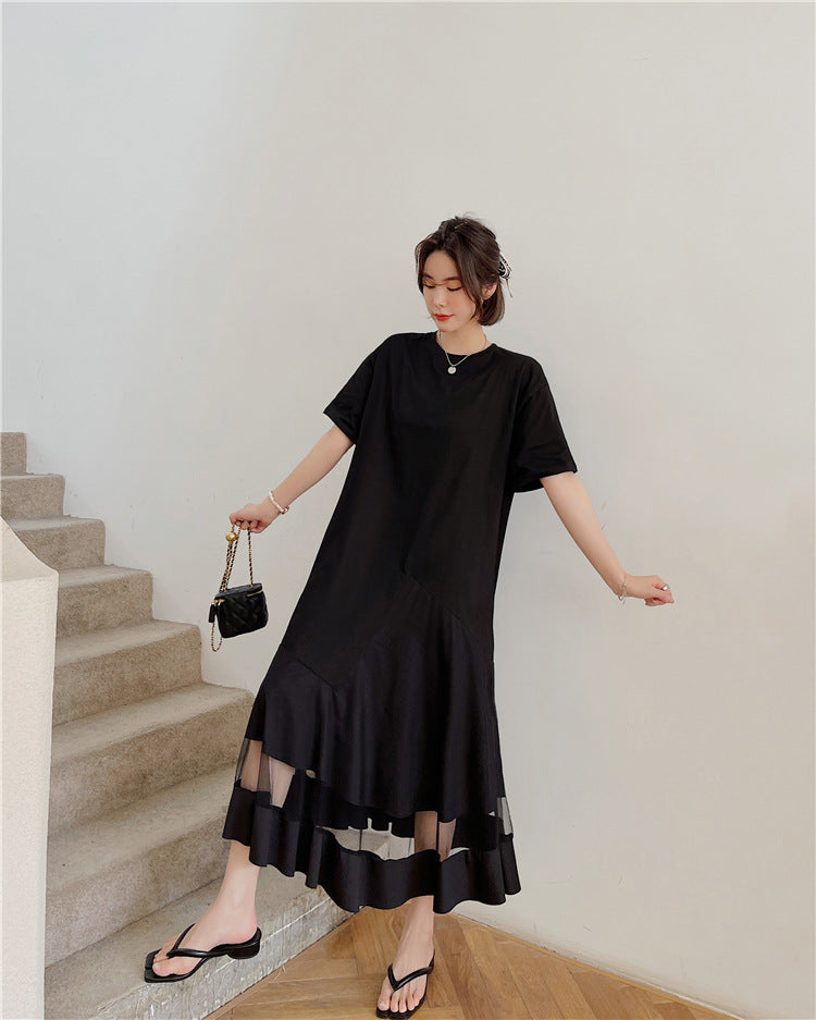 Plus Size Tulle Hem T Shirt Midi Dress Pluspreorder