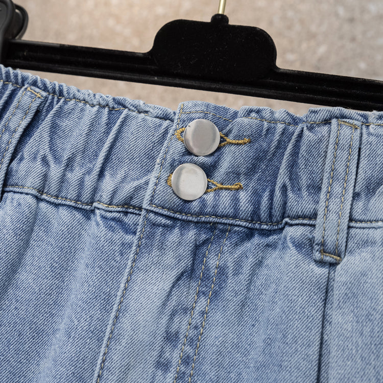 Plus Size Denim Wide Leg Shorts Pluspreorder