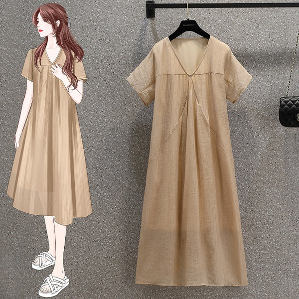 Plus Size Korean Modern Hanbok Shift Dress