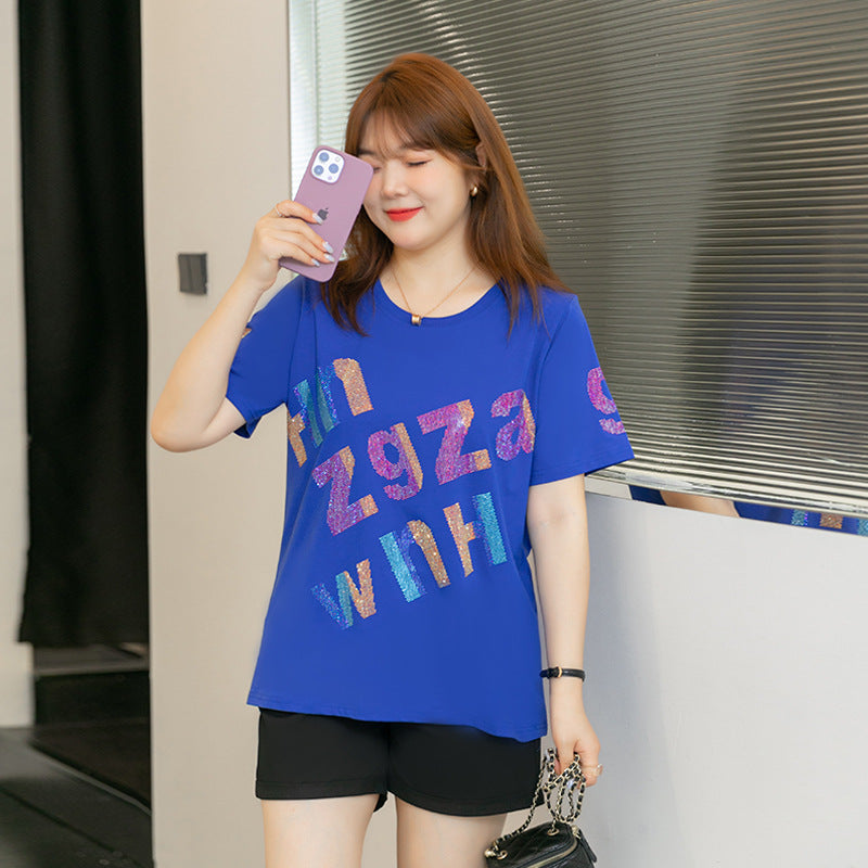 XL 7XL Plus Size Words Embellished T Shirt EXTRA BIG SIZE Pluspreorder
