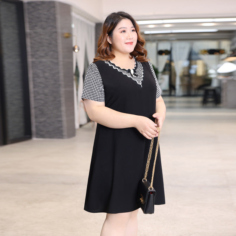 XL-7XL) Plus Size Black Brooch A Line Dress (EXTRA BIG SIZE) – Pluspreorder