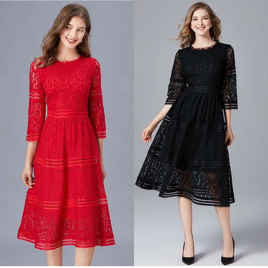 Casual plus sales size lace dress