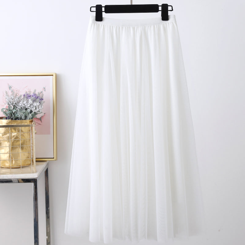 Plus size long white tulle skirt best sale