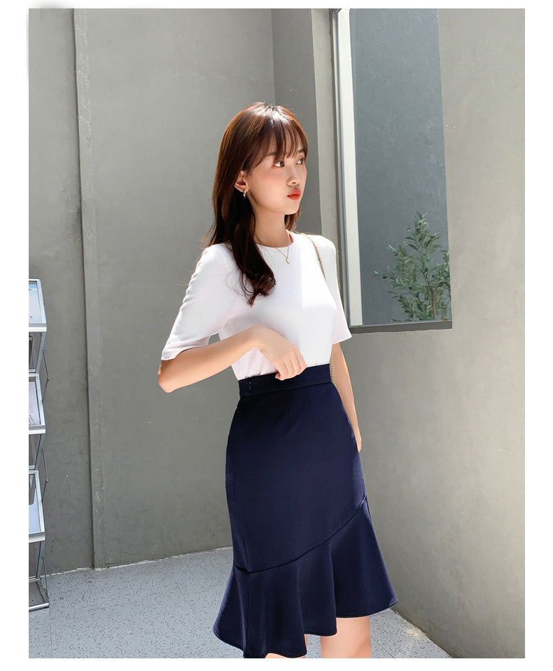 Plus size ruffle pencil skirt top