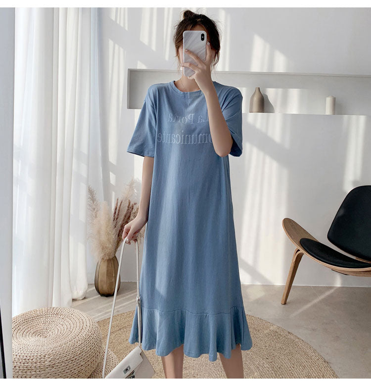 sachin and babi light blue dress Plus Size Words T Shirt Midi Dress – Pluspreorder