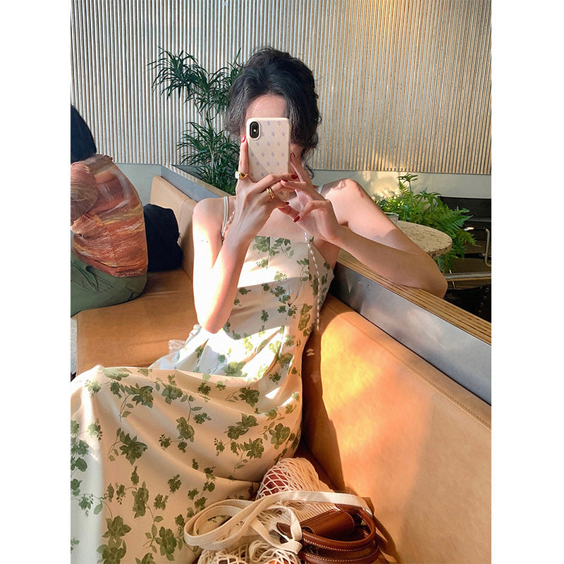 Plus Size Green Floral Korean Midi Dress Cardigan Pluspreorder