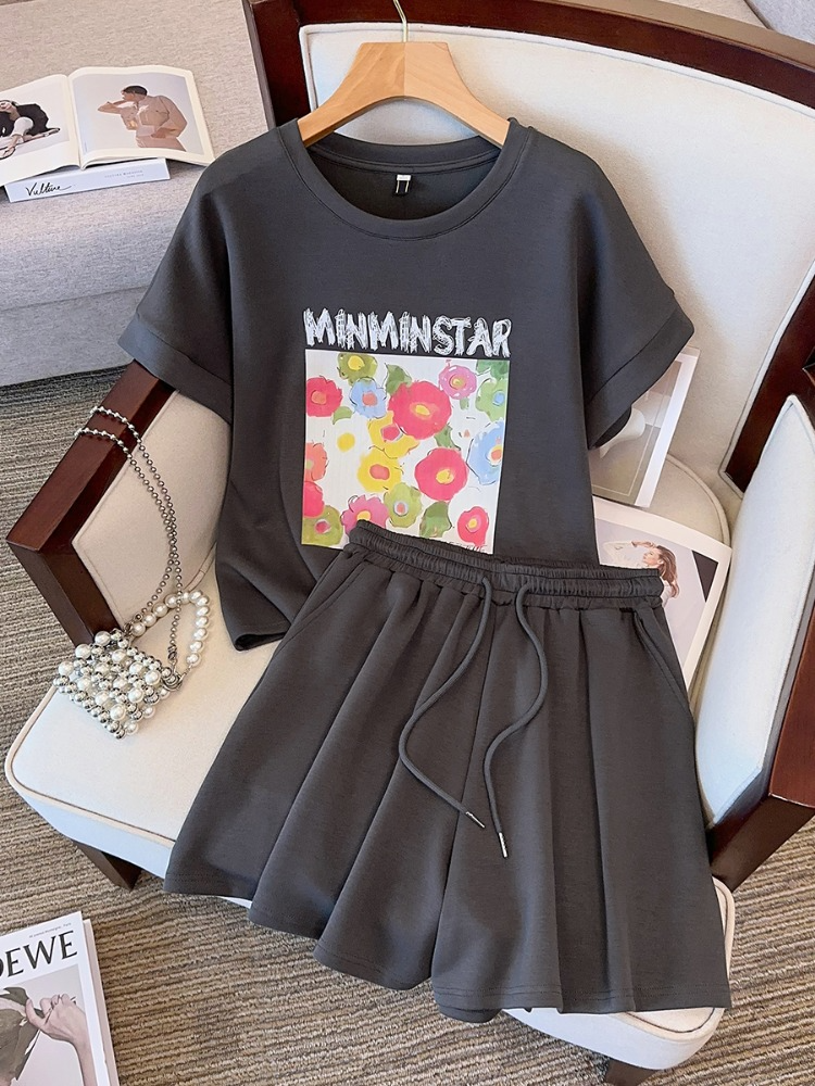 Matching t top shirt and shorts