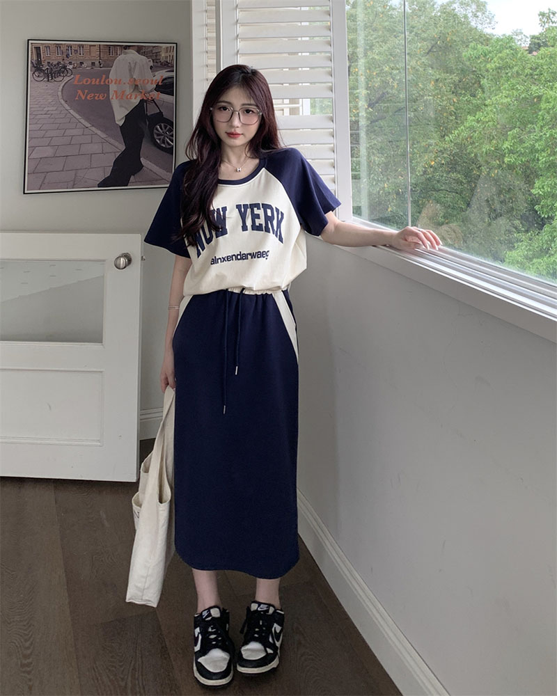 Sweater shirt sales and skirt set