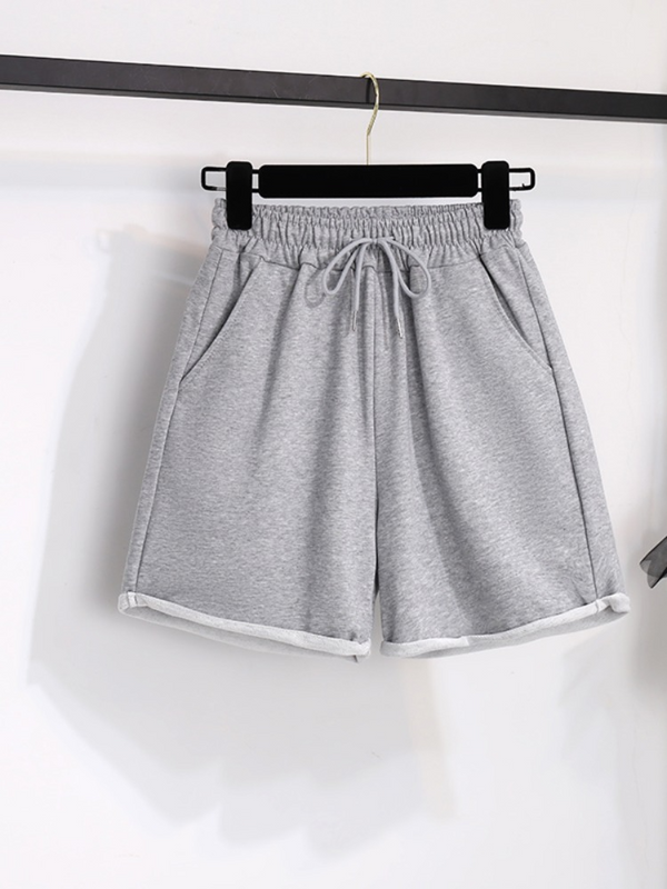 Plus Size Korean Pocket Sweat Shorts