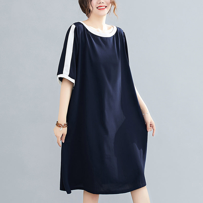 navy blue shift dress plus size Plus Size Navy Colour Block Shift Dress (EXTRA BIG SIZE) – Pluspreorder