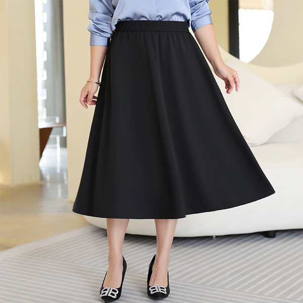 Plus Size Office A Line Midi Skirt (Extra Big Size)
