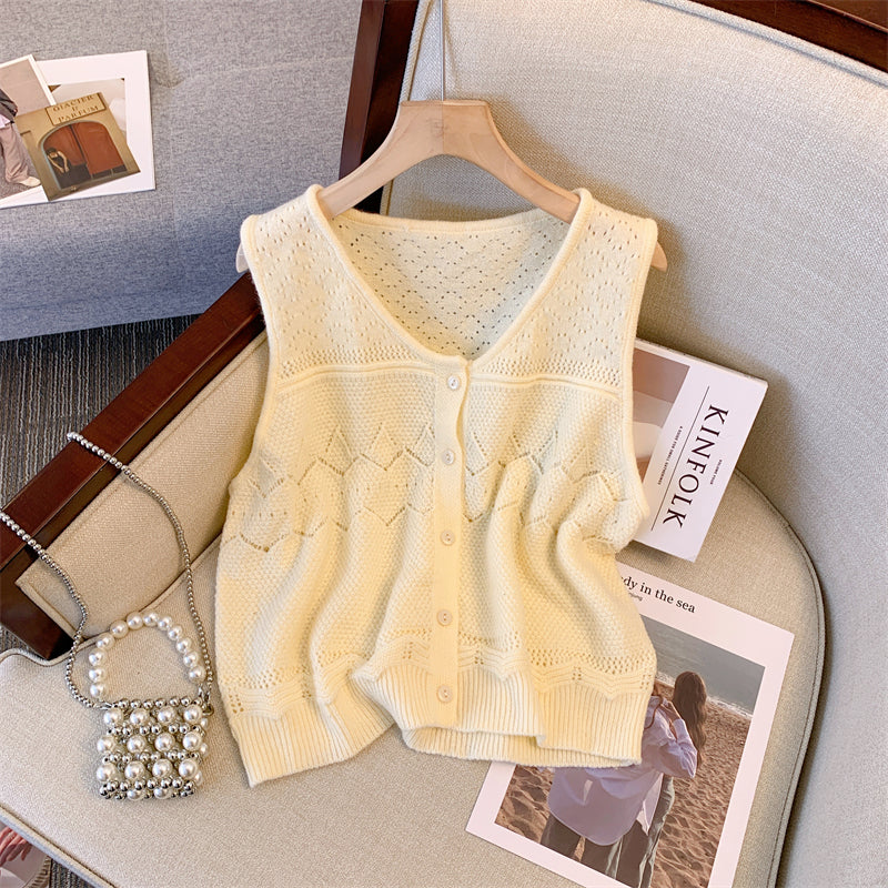 Womens Vest Knitted Vest Shopee Plus Size Knit Vest And Pussybow