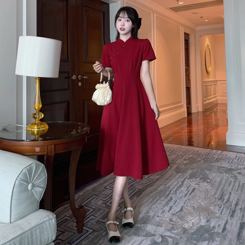 Plus Size Red A Line Cheongsam Dress Pluspreorder Plus Size Red A Line Cheongsam Dress Pluspreorder