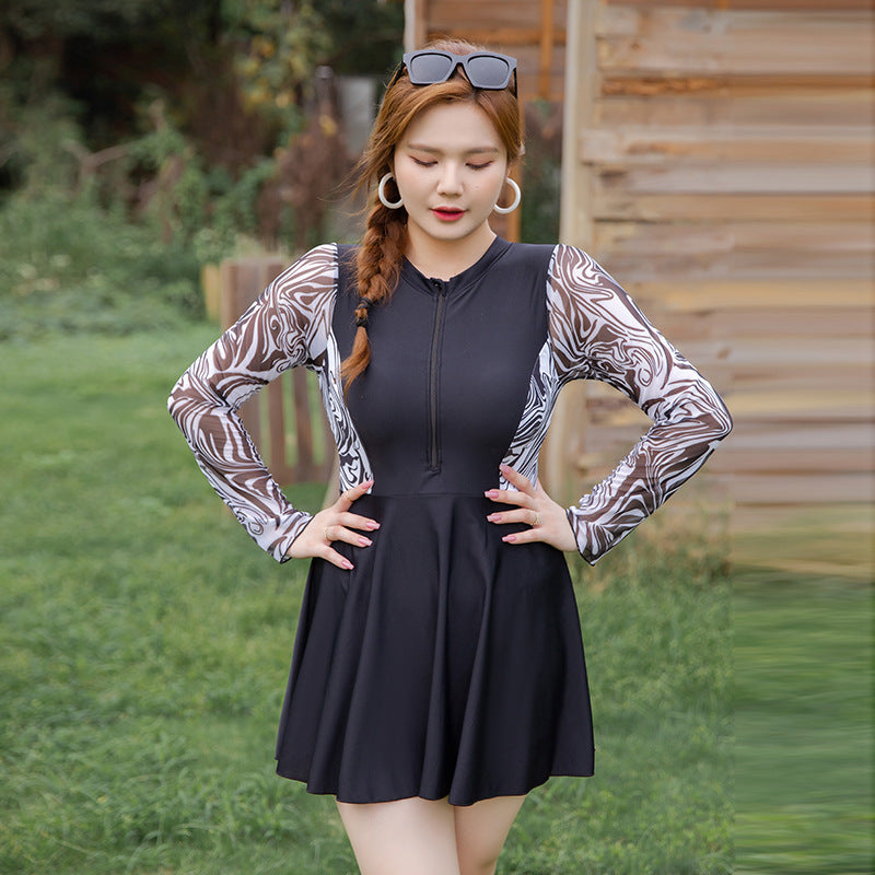 Plus Size Long Sleeve Swim Dress with Swim Shorts Pluspreorder Plus Size Long Sleeve Swim Dress with Swim Shorts Pluspreorder
