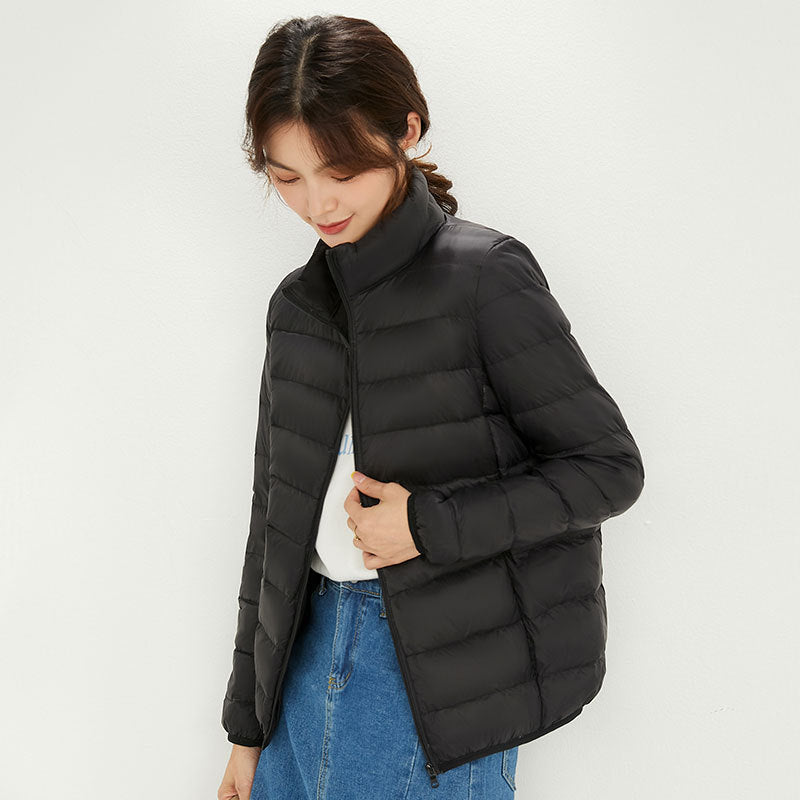 Uniqlo lightweight down stand collar coat top