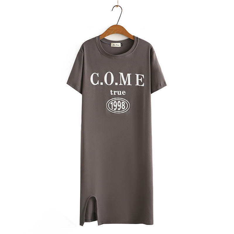 Plus Size Graphic Midi T Shirt Dress EXTRA BIG SIZE