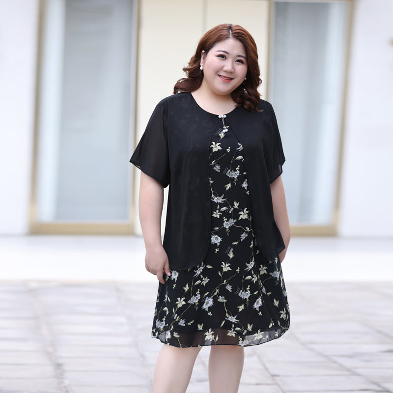 Chiffon layered online dress plus size