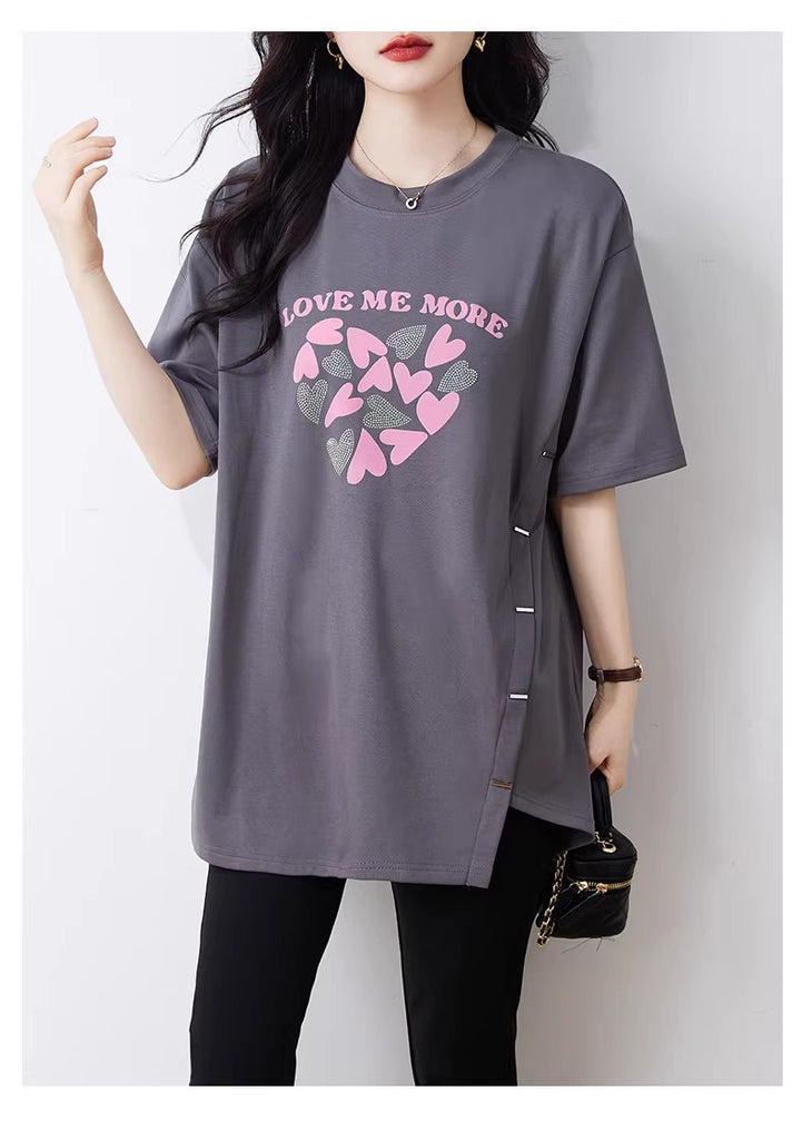 Plus Size Sweetheart Side-Detail Tunic Tee