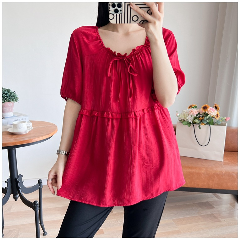 (3XL-9XL) Plus Size Babydoll Short Sleeve Blouse (EXTRA BIG SIZE)