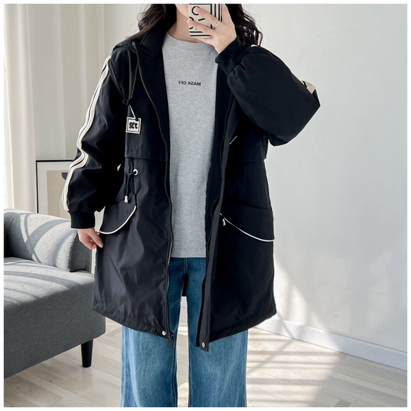 (4XL-10XL) Plus Size Korean Sporty Oversized Padded Hooded Jacket (Autumn / Winter) (EXTRA BIG SIZE)