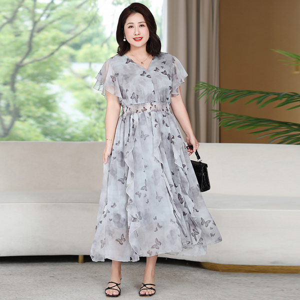 (4XL-8XL) Plus Size Butterfly Long Dress (EXTRA BIG SIZE) – Pluspreorder