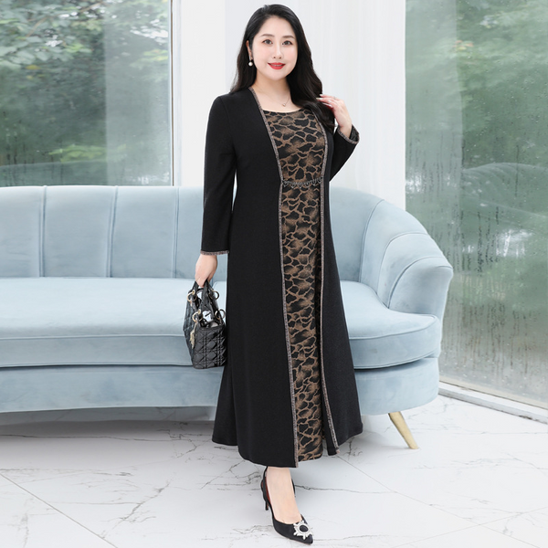Extra Size (4XL-8XL) Plus Size Knit 2-In-1 Dress (EXTRA BIG SIZE) β Pluspreorder