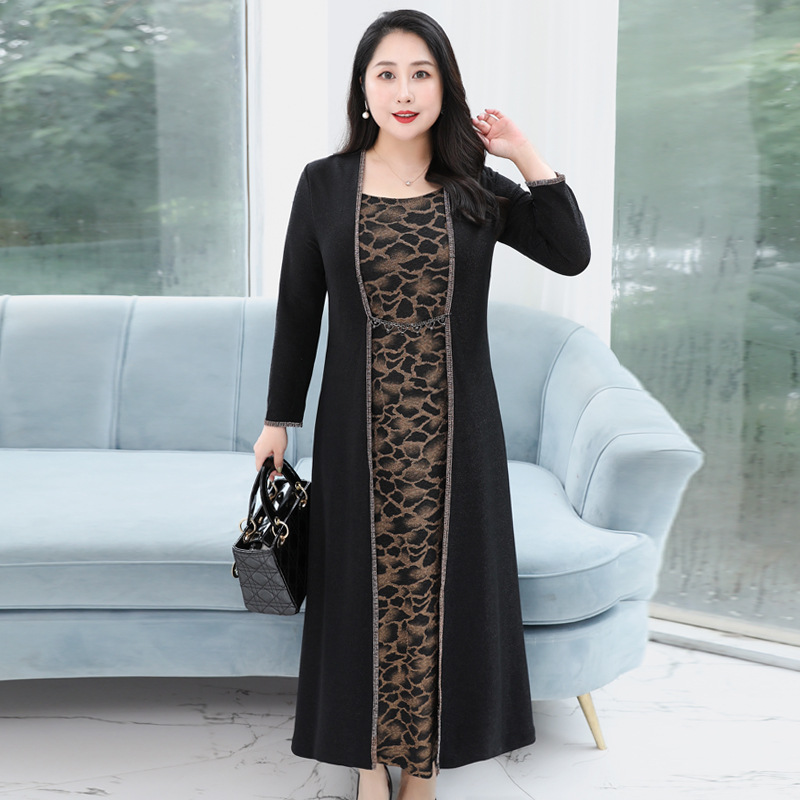 Extra Size (4XL-8XL) Plus Size Knit 2-In-1 Dress (EXTRA BIG SIZE) β Pluspreorder