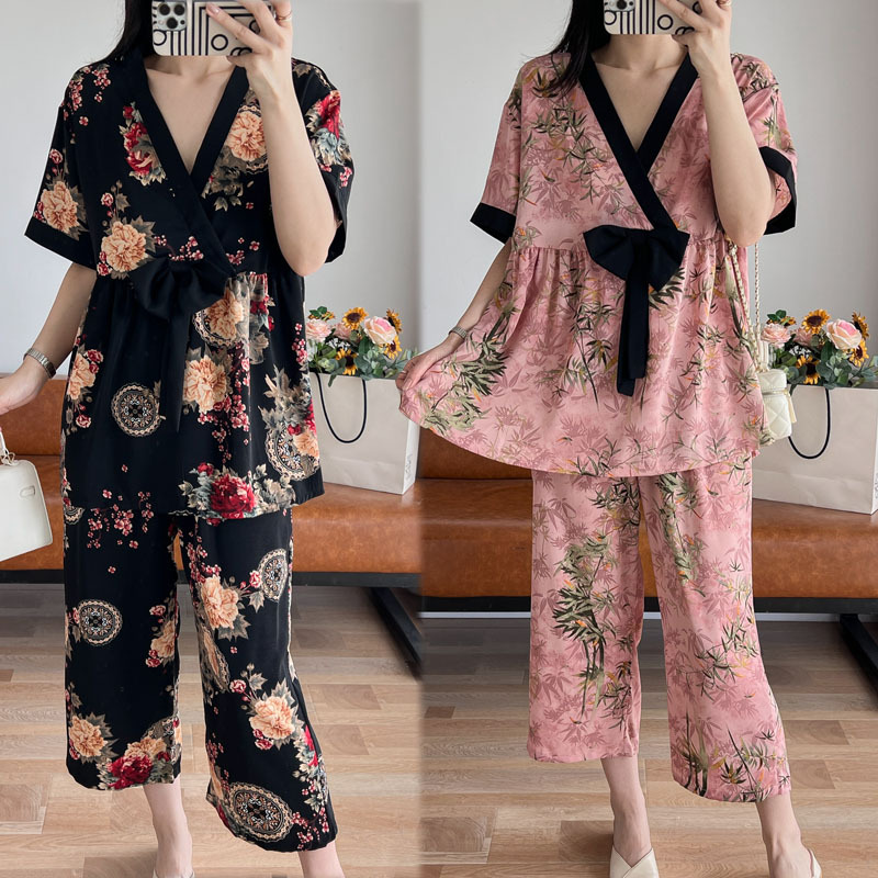 (4XL-9XL) Plus Size Kimono Blouse And Pants Set (EXTRA BIG SIZE)