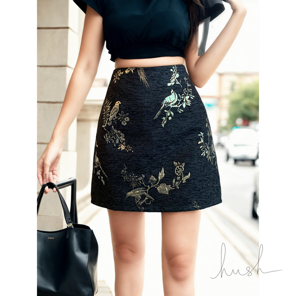 Plus Size Oriental Mini Skirt