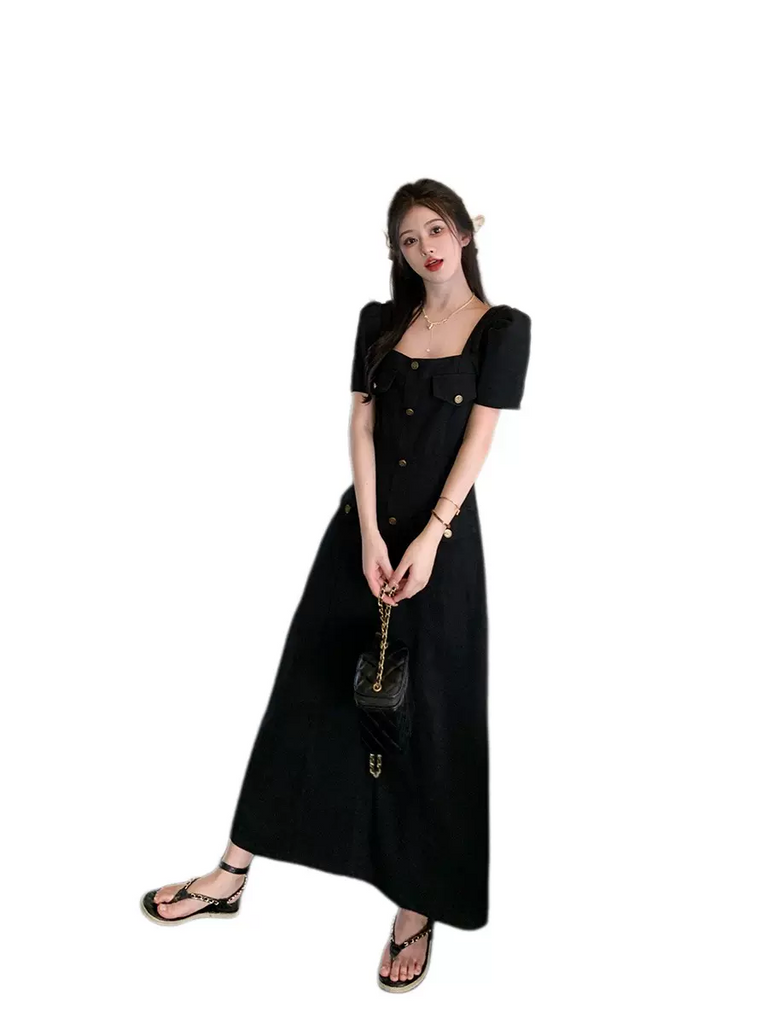 black denim plus size dress Black Plus Denim Zip Up Shift Dress