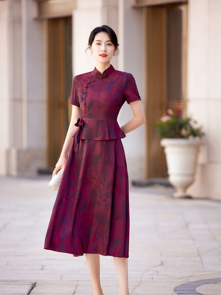 M-5XL) Plus Size Formal Classy Peplum Short Sleeve Qipao Dress (Forma Pluspreorder M-5XL) Plus Size Formal Classy Peplum Short Sleeve Qipao Dress (Forma Pluspreorder