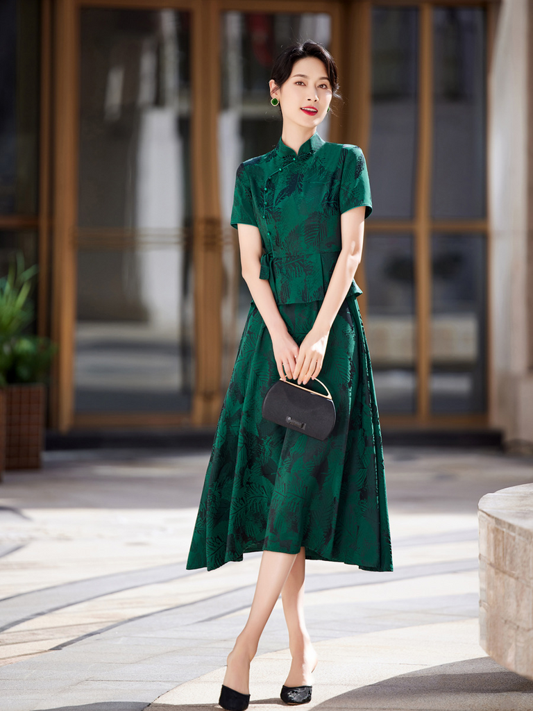 M-5XL) Plus Size Formal Classy Peplum Short Sleeve Qipao Dress (Forma –  Pluspreorder