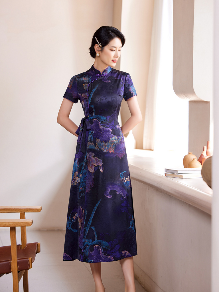 M-5XL) Plus Size Formal Classy Peplum Short Sleeve Qipao Dress (Forma –  Pluspreorder