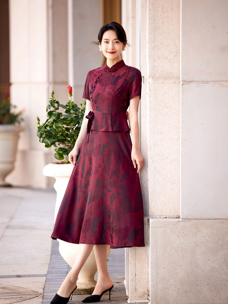 strapless open back dress M-5XL) Plus Size Formal Classy Peplum Short Sleeve Qipao Dress (Forma –  Pluspreorder