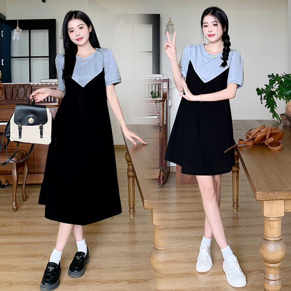 Plus Size 2-In-1 Babydoll T Shirt Dress