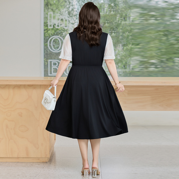 Plus Size 2-In-1 Black A Line Dress (Extra Big Size) – Pluspreorder