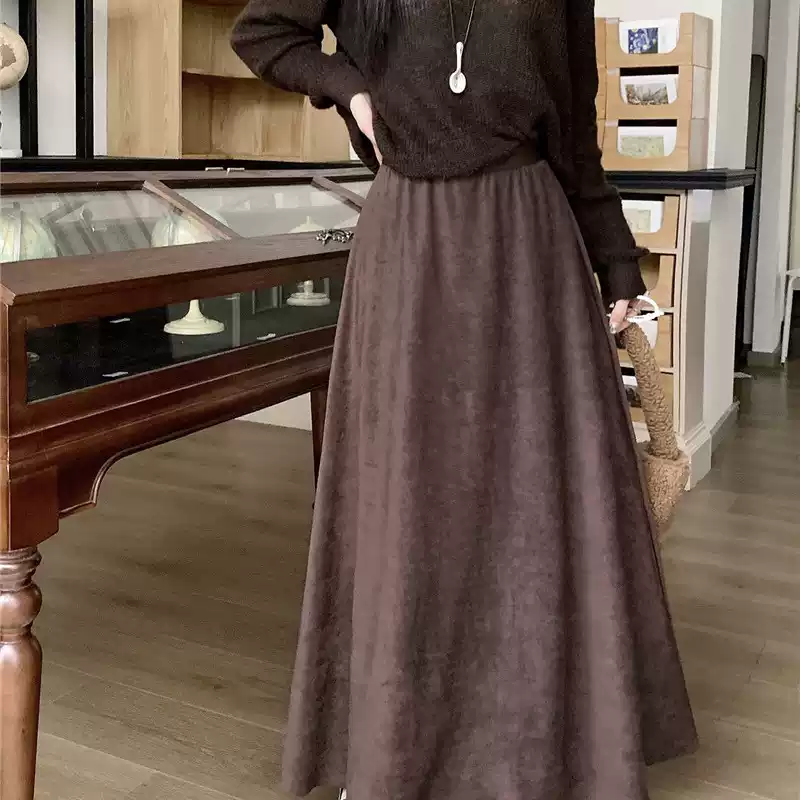 Plus Size A Line Long Skirt