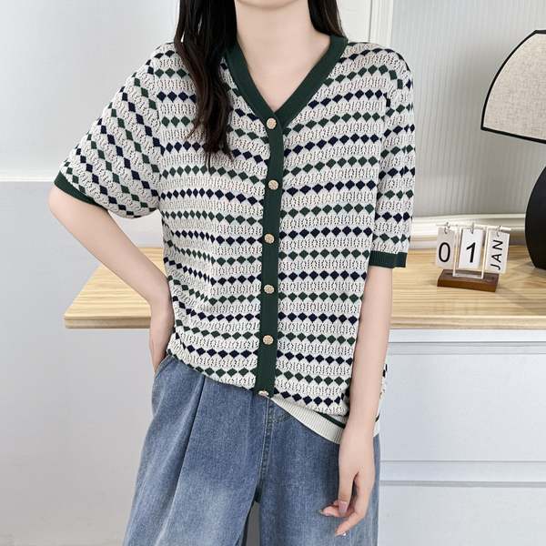 Plus Size Agryle Knit Sweater Top