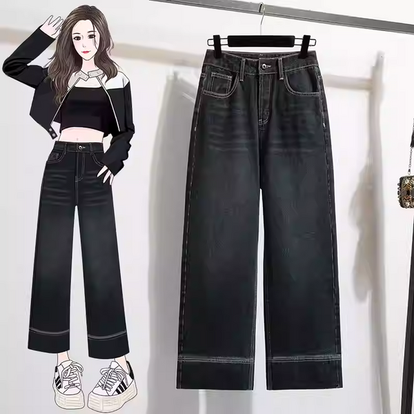 Plus Size Ankle Straight Jeans