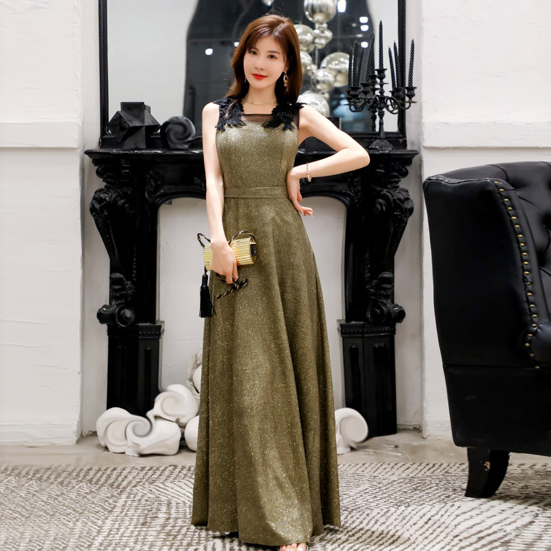 Plus Size Applique Shoulder Evening Dress