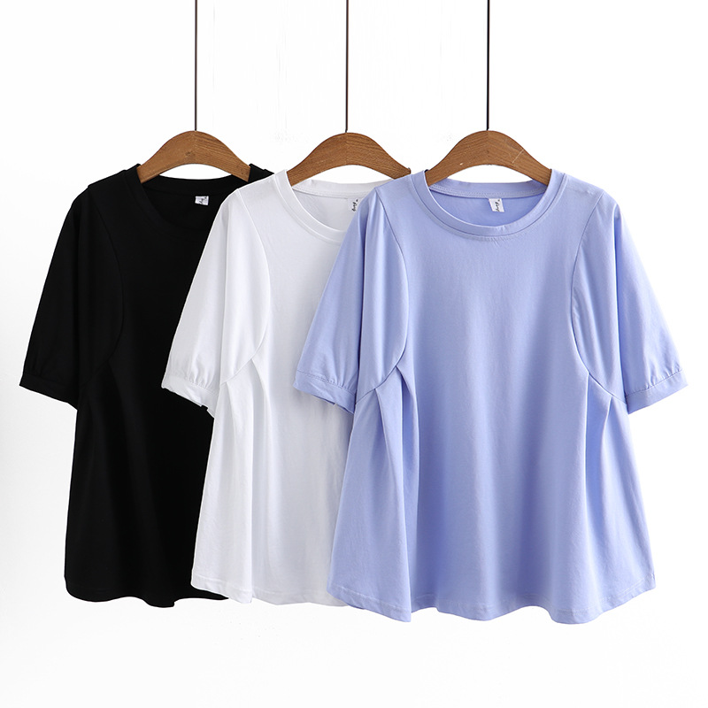 Plus Size Babydoll A Line Short Sleeve Tee